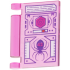 Minifigure, Utensil Book Cover with Tablet Screen, Dark Purple Spider and Lines, Magenta '42' and Hexagon, White Trim Pattern: {прозрачен умерено червеникаво виолетов}