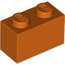 BRICK 1X2: {червеникаво-оранжев}