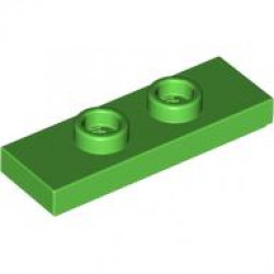 PLATE 1X3 W/ 2 KNOBS: {ярко зелен}