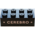 Brick 2 x 4 with White 'CEREBRO' and Dots Pattern: {черен}