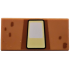 Tile 1 x 2 with White and Bright Light Yellow Trapezoid with Black Outline, Dark Orange Border and Spots Pattern (Minecraft Great Hog Eye): {умерен нуга}