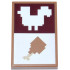 Tile 2 x 3 with Pixelated White Chicken Silhouette on Dark Red Background and Chicken Leg with Tan Bone Pattern: {умерен нуга}