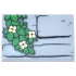 Tile 2 x 3 with Black Stone Contours and Vine with Bright Green Leaves and Bright Light Yellow Flowers Pattern (Minecraft Iron Golem Torso): {умерено каменно сив}