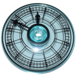 Dish 4 x 4 Inverted (Radar) with Open Stud with Black Clock Face Pattern: {прозрачно светло син}