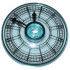 Dish 4 x 4 Inverted (Radar) with Open Stud with Black Clock Face Pattern: {прозрачно светло син}