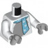 Torso with Light Bluish Gray Fur and Medium Azure Scarf with Snowflakes, Tail on Back Pattern / White Arms / Light Bluish Gray Hands: {бял}