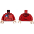 Torso Hoodie with Drawstrings, Kangaroo Pocket and Blue and White Name Tag Pattern / Red Arms / Light Nougat Hands: {ярко червен}