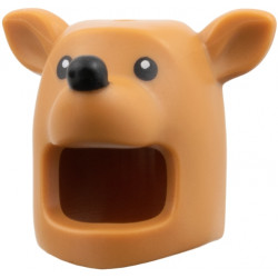 Minifigure, Headgear Head Cover, Costume Reindeer, Hole on Top with Black Eyes and Nose Pattern: {умерен нуга}