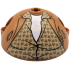 Cylinder Hemisphere 5 x 5, Axle Hole in Center and 2 Pin Holes with Torn Jacket, Tan Shirt with Buttons, Wrinkles and Dark Tan Hearts over White Undershirt Pattern: {умерен нуга}