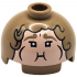 Brick, Round 2 x 2 Dome Top with Light Nougat Face, Thick Eyebrows, Black Eyes, Mouth, Puffed Out Cheeks and Hair Outline Pattern: {пясъчно жълт}