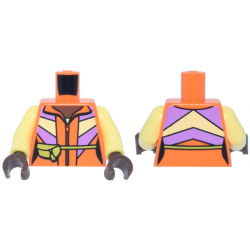 Torso Female Jacket with Zipper, Medium Lavender and Bright Light Yellow Panels, Lime Pouch, Umber Neck Pattern / Bright Light Yellow Arms / Umber Hands: {ярко оранжев}