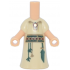 Micro Doll, Body with Molded Tan Dress and Printed Gold and Dark Red Pendant, Dark Tan and Dark Green Belt with Tassels and Knife Pouch Pattern: {умерен тан}