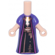 Micro Doll, Body with Molded Dark Purple Dress and Printed Magenta Robe Trim over Black Dress with Copper Clasp, Grain and Sash Pattern: {светло нуга}
