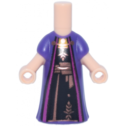 Micro Doll, Body with Molded Dark Purple Dress and Printed Magenta Robe Trim over Black Dress with Copper Clasp, Grain and Sash Pattern: {светло нуга}