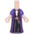 Micro Doll, Body with Molded Dark Purple Dress and Printed Magenta Robe Trim over Black Dress with Copper Clasp, Grain and Sash Pattern: {светло нуга}
