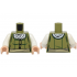 Torso Female Bodice with Dark Green Trim, Buttons and Contours, White Blouse, Tan Sash Pattern / White Arms / Light Nougat Hands: {маслинено зелен}