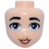 Mini Doll, Head Friends with Black Eyebrows, Bright Light Blue Eyes, Nougat Lips and Reddish Brown Open Mouth Smile with Cleft Lip Pattern: {светло нуга}