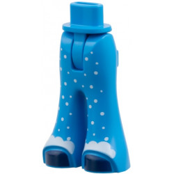 Mini Doll Hips and Trousers Bell-Bottoms with Dark Blue Shoes and White Falling Snow Pattern - Thin Hinge: {тъмно небесносин}
