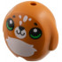 Minifigure, Utensil Pillow Plush Toy with Reindeer Face with Black Mouth, Nose and Eyes with Bright Green Glints, White Spots, Muzzle and Tummy Pattern: {тъмно оранжев}