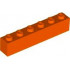 BRICK 1X6: {червеникаво-оранжев}