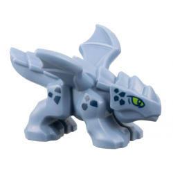 Dragon, Baby with 4 Feet and Open Wings with Lime Eyes and Dark Blue Scales Pattern (Riyu): {пясъчно син}