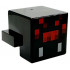 Creature Head Pixelated with Red and Dark Red Face and Light Bluish Gray Fangs Pattern (Minecraft Spider): {черен}