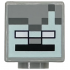 Minifigure, Head, Modified Cube with Pixelated Light Aqua Face with Nose, Dark Bluish Gray Outline, White Eyes, Black Mouth Pattern: {умерено каменно сив}
