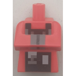 Torso, Modified Long with Folded Arms with Pixelated Black, Dark Bluish Gray, Light Bluish Gray and Reddish Brown Minecraft Mason Villager Pattern: {ярко червен}