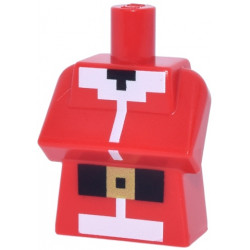 Torso, Modified Long with Folded Arms with Pixelated Robe, White Fur Collar and Trim, Black Belt and Neck, Gold Buckle Minecraft Villager Pattern: {ярко червен}