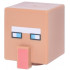 Minifigure, Head, Modified Cube Tall with Raised Rectangle with Pixelated White Unibrow, Medium Azure Eyes, and Coral Nose Pattern (Minecraft Santa Villager): {нуга}
