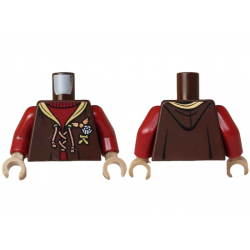 Torso Hoodie with Gold Trim, Copper Laces and Golden Snitch over Dark Red Sweater Pattern / Dark Red Arms / Dark Tan Hands: {тъмно кафяв}