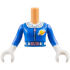 Torso Mini Doll Girl Blue Astronaut Costume, White Collar and Belt, Metallic Pink Zipper and Buckle, Red and Yellow Classic Space Logo Pattern, Blue Arms / Sleeves with White Hands / Gloves: {нуга}