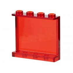 Panel 1 x 4 x 3 with Side Supports - Hollow Studs: {прозрачно червен}