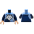 Torso Sweater with Dark Blue Panels and Light Bluish Gray Rectangles, White Shirt, Napkin with Spots Pattern / Dark Blue Arms / Light Nougat Hands: {светло кралско син}