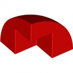 1/4 SPHERE 2X2X1 2/3, W/ CUTOUT, NO. 1: {ярко червен}