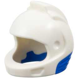Minifigure, Headgear Helmet Space, City Astronaut with Molded Blue Neck Base Pattern: {бял}