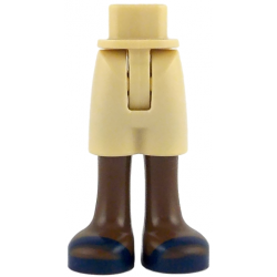 Mini Doll Hips and Shorts with Molded Umber Legs and Printed Dark Blue Sandals Pattern - Thin Hinge: {тухлено жълт}