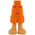Mini Doll Hips and Trousers Cropped Large Pockets with Molded Nougat Legs and Printed Black Dolphin Tattoo on Back of Right Leg Pattern - Thin Hinge: {червеникаво-оранжев}