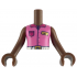 Torso Mini Doll Girl Dark Pink Sleeveless Shirt with Magenta Pocket and Collar, Gold Badge, White Belt with Buckle Pattern, Umber Arms with Hands: {умбра}