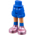 Mini Doll Hips and Shorts Folded Hem with Molded Nougat Legs and Printed Metallic Pink Shoes with Blue Socks Pattern - Thin Hinge: {ярко син}