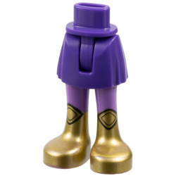 Mini Doll Hips and Skirt with Molded Medium Lavender Legs and Printed Gold Boots Pattern - Thin Hinge: {светло виолетов}