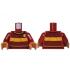 Torso Knit Sweater with Yellow Stripes and Gryffindor Shield Pattern / Dark Red Arms / Medium Nougat Hands: {нов тъмно червен}