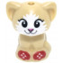 Cat, Friends Style, Baby Kitten, Sitting with Black Eyes, Dark Pink Nose, and White Fur and Red Holiday Socks/Mittens Pattern: {тухлено жълт}