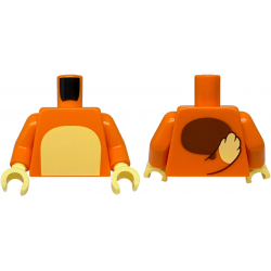 Torso with Bright Light Yellow Stomach, Tail and Dark Orange Oval on Back Pattern / Orange Arms / Bright Light Yellow Hands: {ярко оранжев}