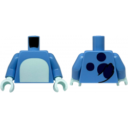 Torso with Light Aqua Stomach, Dark Blue Spots and Tail on Back Pattern / Medium Blue Arms / Light Aqua Hands: {умерено син}
