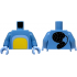 Torso with Yellow and Bright Light Blue Stomach, Black Oval and Tail with Fur Lines on Back Pattern / Medium Blue Arms / Bright Light Blue Hands: {умерено син}