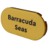 Tile, Round 2 x 4 Oval with Black 'Barracuda Seas' Pattern: {топло златист}