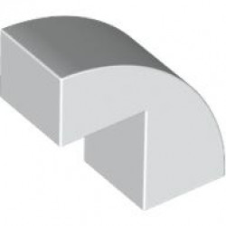 BRICK 1X2X1 2/3, BOW W/ CUTOUT, NO. 1: {бял}