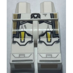 Hips and Legs with SW Clone Trooper Armor, Light Bluish Gray Markings and Straps, Dark Tan Kama and Yellow Knee Pads Pattern: {бял}