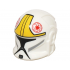 Minifigure, Headgear Helmet SW Clone Pilot with Black Visor, Light Bluish Gray Stripes, Red Galactic Republic Logo and Yellow Markings Pattern: {бял}